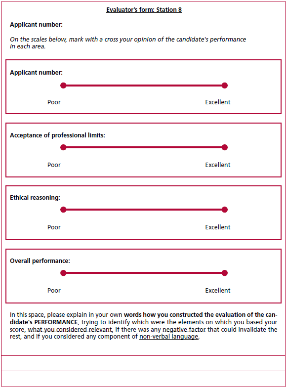 Planilla para evaluador