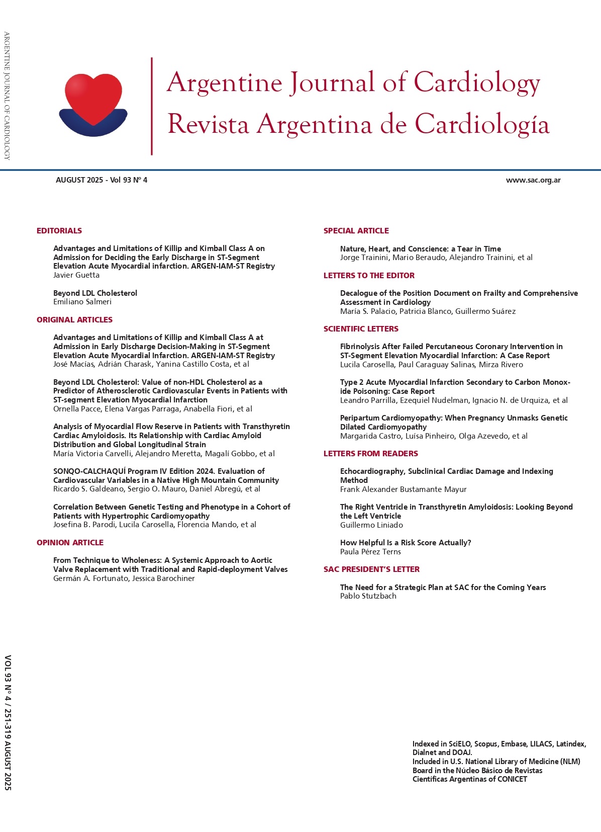 					View Argent J Cardiol 2025 Vol. 93 Issue. 4
				